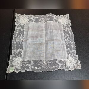 Vintage Desco pure linen cotton handkerchief-made in Austria